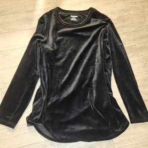 Calvin Klein Women's Black Velvet Long Sleeve Top W/Pants